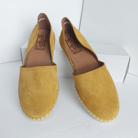 Miz Mooz Mustard Yellow Flats Suede Espadrilles Fall Transition European Coastal - Picture 7 of 14